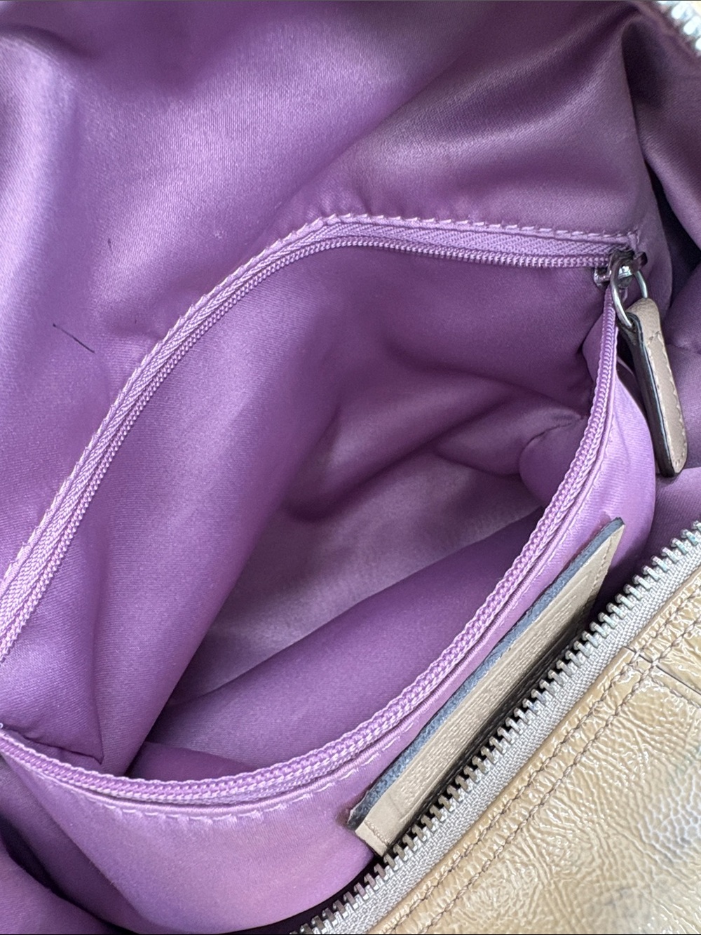 Coach Beige/Tan Leather Shoulder Satchel with Removable Strap - Picture 10 of 11